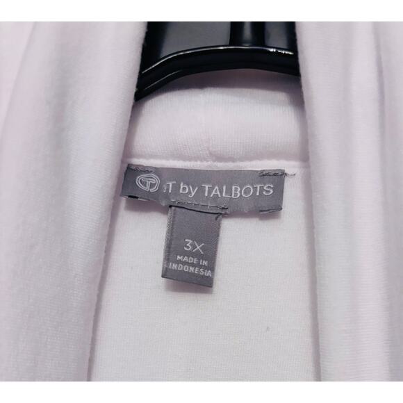 Talbots T by Talbots Open Front Cardigan Sweater White 3X Plus Sz Lounge Casual - Picture 3 of 6
